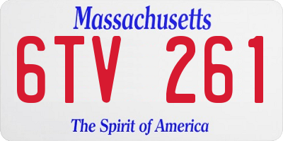 MA license plate 6TV261