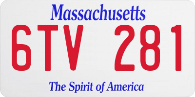 MA license plate 6TV281