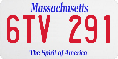 MA license plate 6TV291