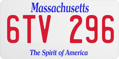 MA license plate 6TV296