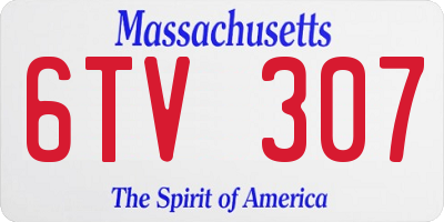 MA license plate 6TV307