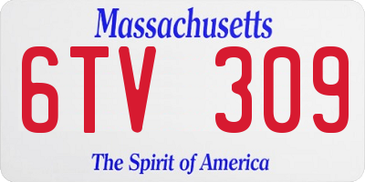 MA license plate 6TV309