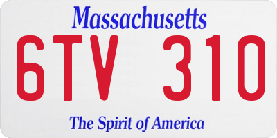 MA license plate 6TV310