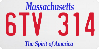 MA license plate 6TV314