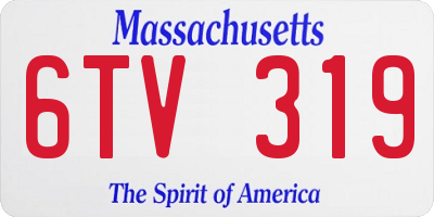 MA license plate 6TV319