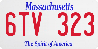 MA license plate 6TV323