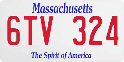 MA license plate 6TV324