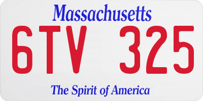 MA license plate 6TV325