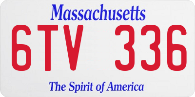 MA license plate 6TV336