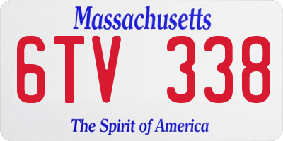 MA license plate 6TV338