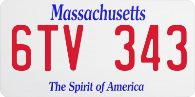 MA license plate 6TV343