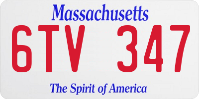 MA license plate 6TV347