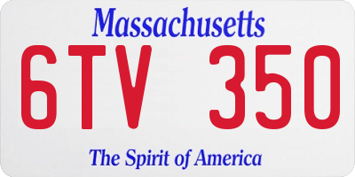 MA license plate 6TV350