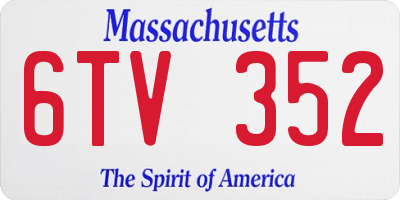 MA license plate 6TV352