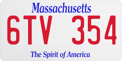 MA license plate 6TV354