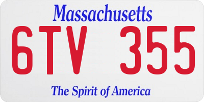 MA license plate 6TV355