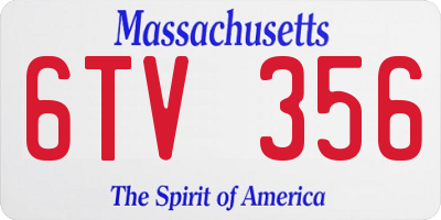 MA license plate 6TV356