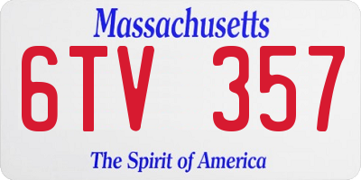MA license plate 6TV357