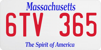 MA license plate 6TV365