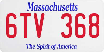 MA license plate 6TV368