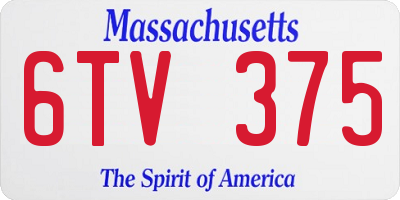 MA license plate 6TV375