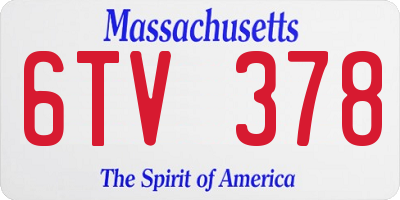 MA license plate 6TV378