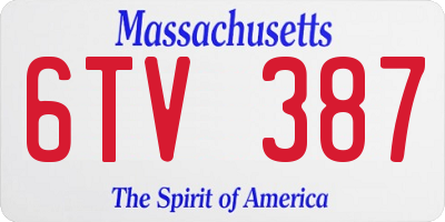 MA license plate 6TV387