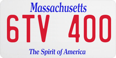 MA license plate 6TV400