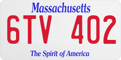MA license plate 6TV402