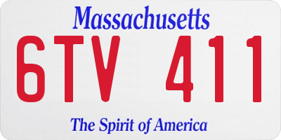 MA license plate 6TV411