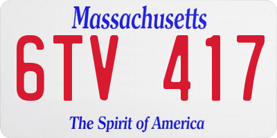 MA license plate 6TV417