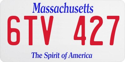 MA license plate 6TV427