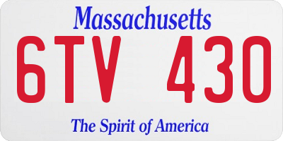 MA license plate 6TV430