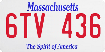 MA license plate 6TV436
