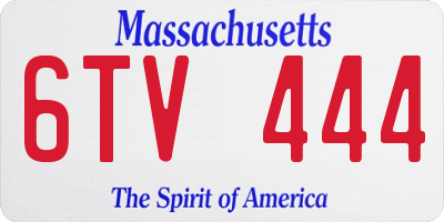 MA license plate 6TV444