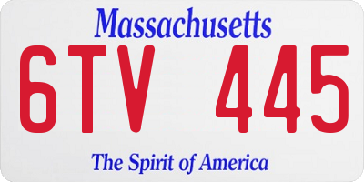 MA license plate 6TV445