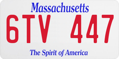 MA license plate 6TV447