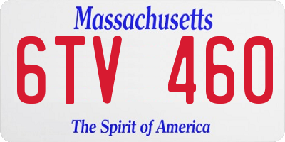 MA license plate 6TV460