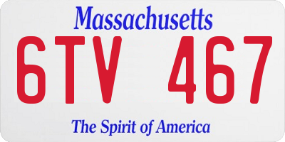 MA license plate 6TV467