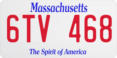 MA license plate 6TV468