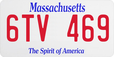 MA license plate 6TV469