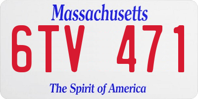 MA license plate 6TV471