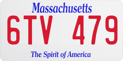 MA license plate 6TV479