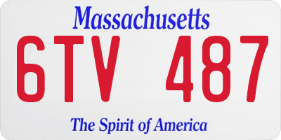 MA license plate 6TV487