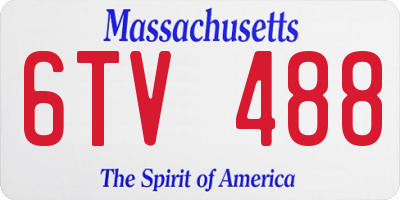 MA license plate 6TV488
