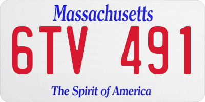 MA license plate 6TV491