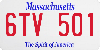 MA license plate 6TV501