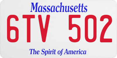 MA license plate 6TV502