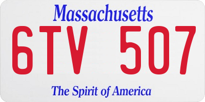 MA license plate 6TV507