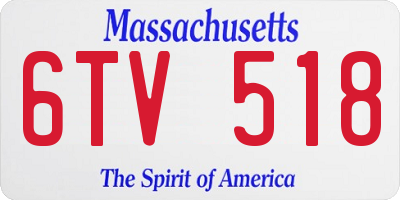 MA license plate 6TV518